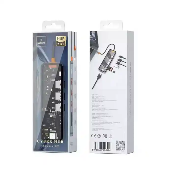 WiWU Transparent Design 7 in 1 Type C Cyber Hub